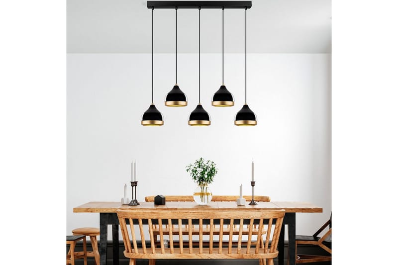 Taklampa Soodni Fem Horisontell Svart - Svart - Belysning & el - Inomhusbelysning & lampor - Taklampa & takbelysning - Pendellampor & hänglampor