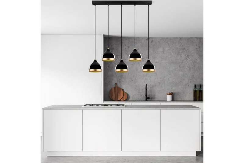 Taklampa Soodni Fem Horisontell Svart - Svart - Belysning & el - Inomhusbelysning & lampor - Taklampa & takbelysning - Pendellampor & hänglampor