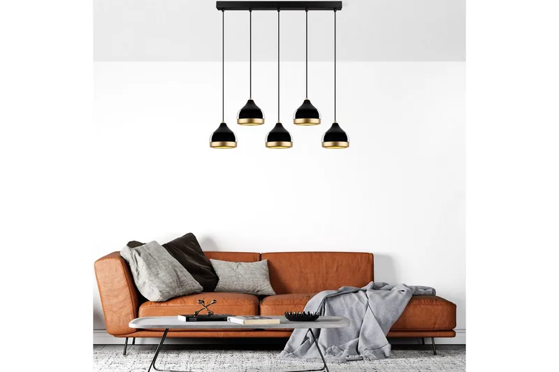 Taklampa Soodni Fem Horisontell Svart - Svart - Belysning & el - Inomhusbelysning & lampor - Taklampa & takbelysning - Pendellampor & hänglampor