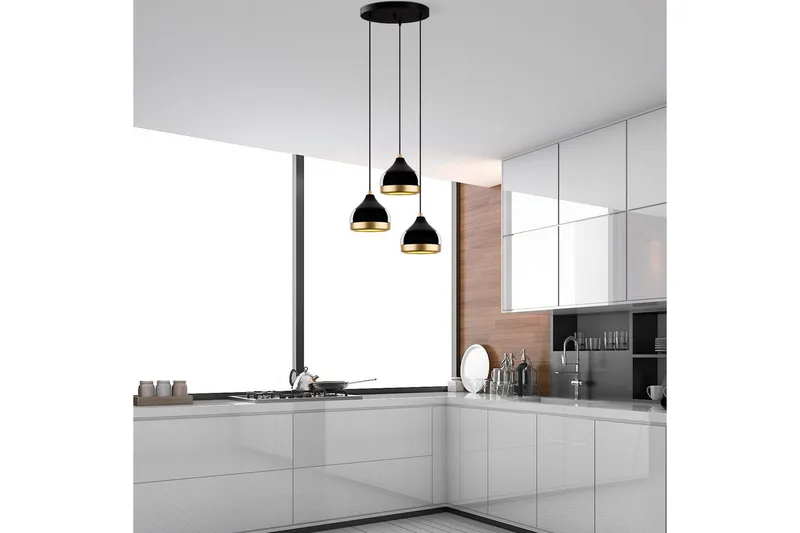 Taklampa Soodni Tre Sufia Svart - Svart - Belysning & el - Inomhusbelysning & lampor - Taklampa & takbelysning - Pendellampor & hänglampor