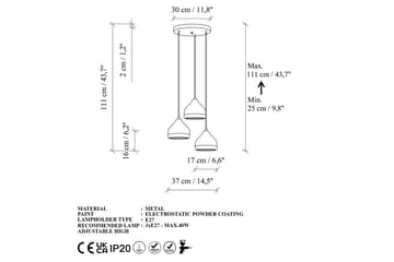 Taklampa Soodni Tre Sufia Svart - Svart - Belysning & el - Inomhusbelysning & lampor - Taklampa & takbelysning - Pendellampor & hänglampor