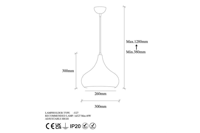 Taklampa Sorna Enkel Multicolor - Multifärgad - Belysning & el - Inomhusbelysning & lampor - Taklampa & takbelysning - Pendellampor & hänglampor