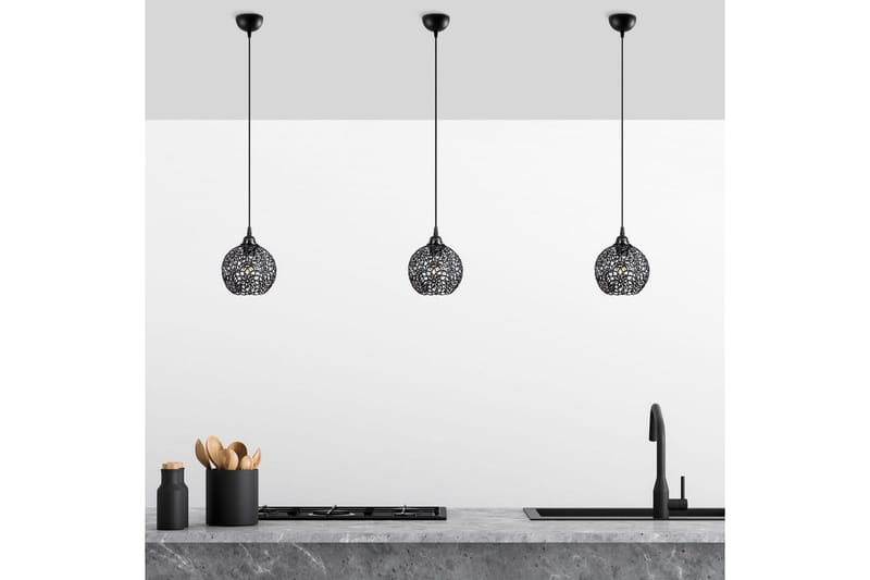 Taklampa Souvik Svart - 17 x 17 x 118 cm - Belysning & el - Inomhusbelysning & lampor - Taklampa & takbelysning - Pendellampor & hänglampor