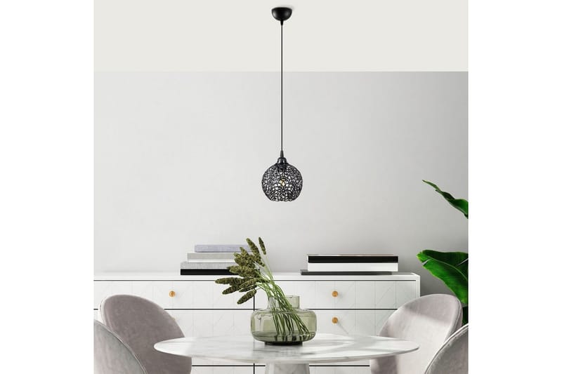 Taklampa Souvik Svart - 17 x 17 x 118 cm - Belysning & el - Inomhusbelysning & lampor - Taklampa & takbelysning - Pendellampor & hänglampor