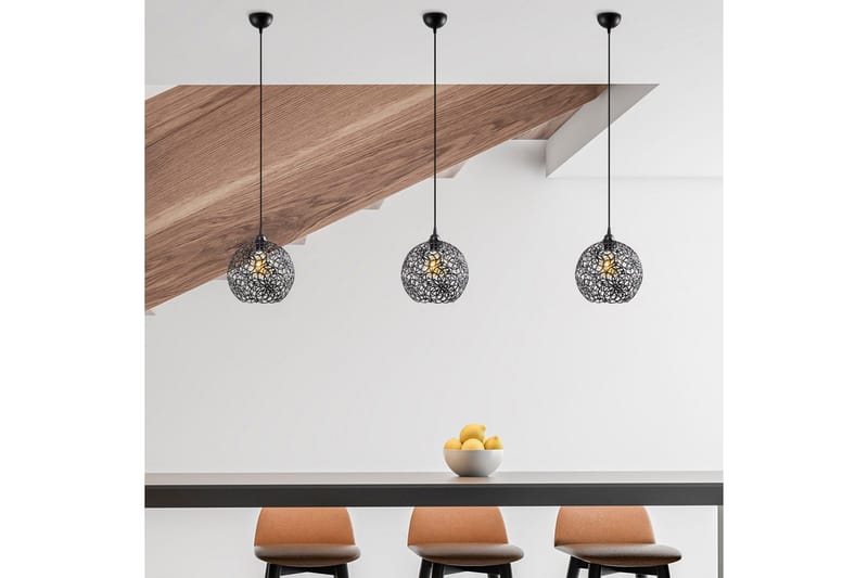 Taklampa Souvik Svart - 25 x 25 x 126 cm - Belysning & el - Inomhusbelysning & lampor - Taklampa & takbelysning - Pendellampor & hänglampor