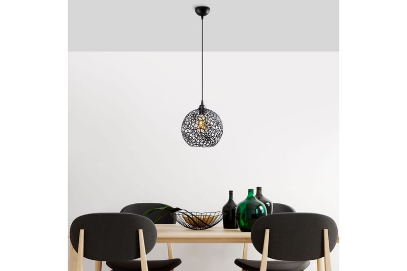 Taklampa Souvik Svart - 25 x 25 x 126 cm - Belysning & el - Inomhusbelysning & lampor - Taklampa & takbelysning - Pendellampor & hänglampor