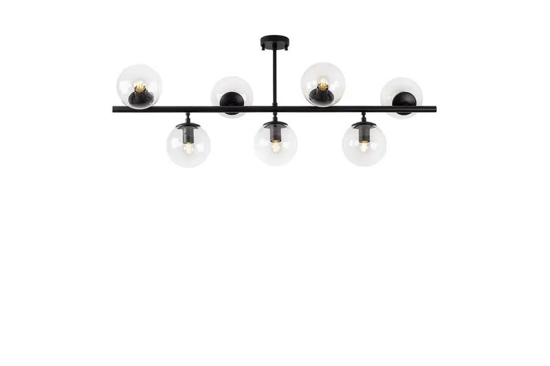 Taklampa Subin Platt Svart / Transparent, Svart / Transparent