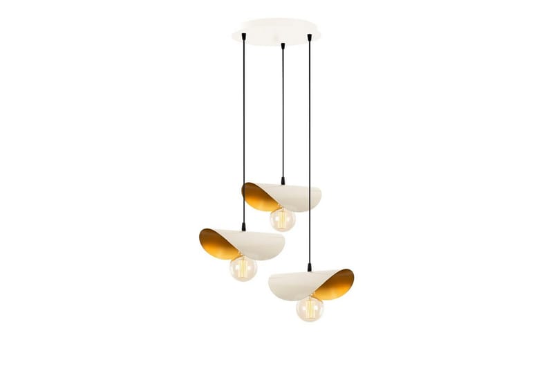 Taklampa Sugana Tre Vit / Rany, Guld/Vit