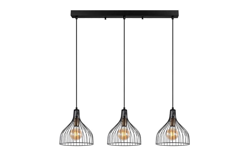 Taklampa Talnor Horizontal Three, Brons/Svart