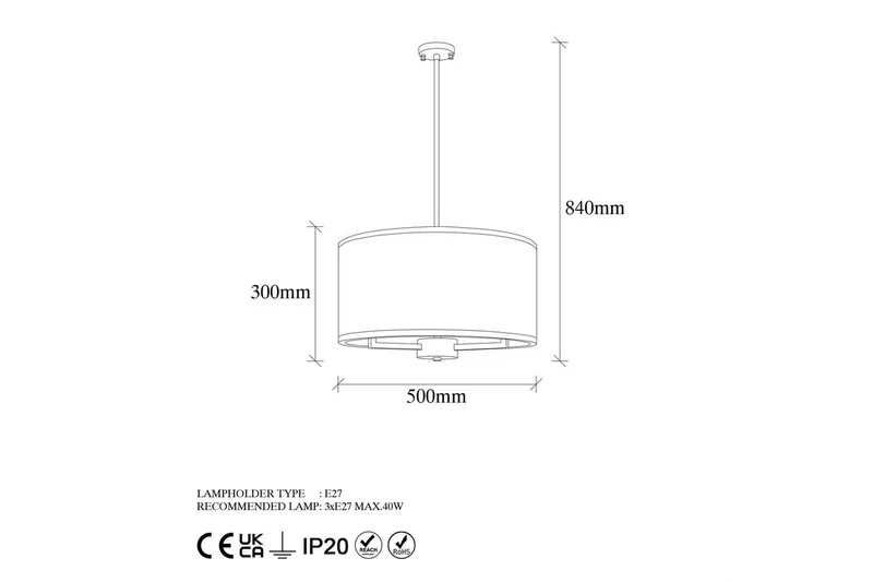 Taklampa Talra Vintage - 50 x 50 x 84 cm - Belysning & el - Inomhusbelysning & lampor - Taklampa & takbelysning - Pendellampor & hänglampor