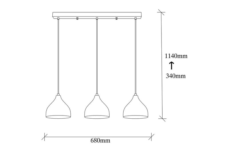 Taklampa Thela Triple Svart - Svart - Belysning & el - Inomhusbelysning & lampor - Taklampa & takbelysning - Pendellampor & hänglampor