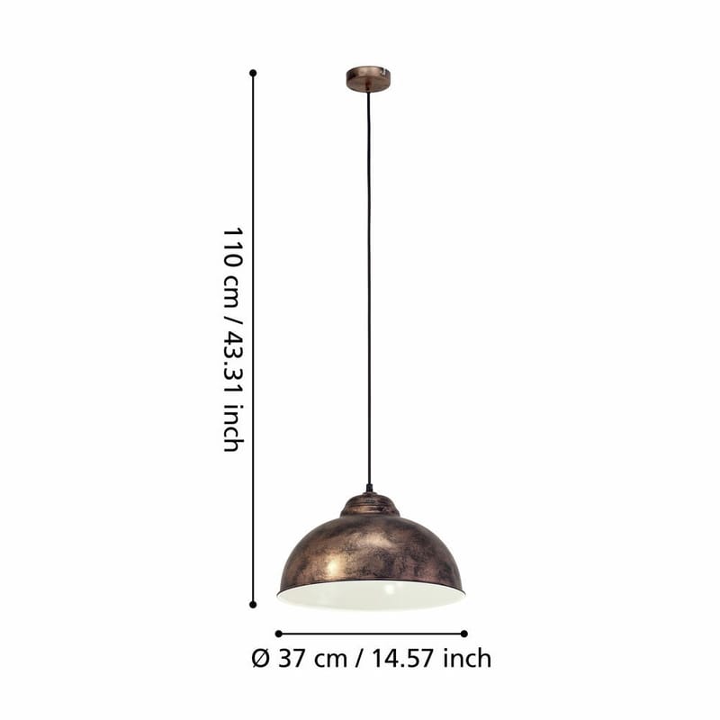 Taklampa Truro - Antikkoppar - Belysning & el - Inomhusbelysning & lampor - Taklampa & takbelysning - Pendellampor & hänglampor