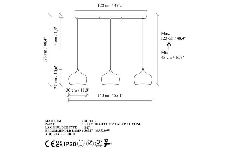 Taklampa Valen Svart - Svart - Belysning & el - Inomhusbelysning & lampor - Taklampa & takbelysning - Pendellampor & hänglampor