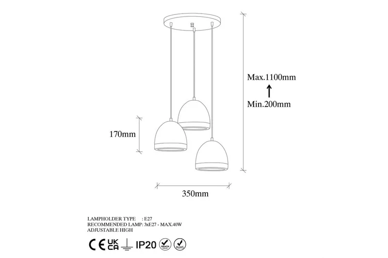 Taklampa Venor Rund Vintage - Koppar - Belysning & el - Inomhusbelysning & lampor - Taklampa & takbelysning - Pendellampor & hänglampor