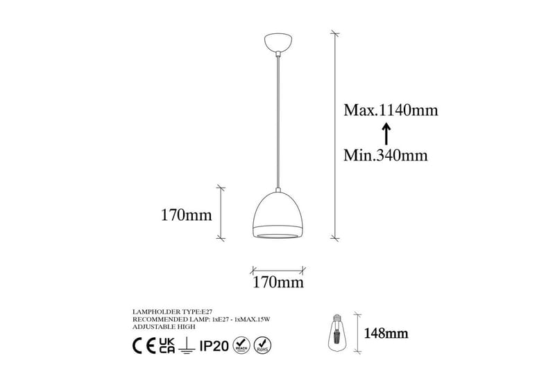 Taklampa Venor Vintage - Vintage - Belysning & el - Inomhusbelysning & lampor - Taklampa & takbelysning - Pendellampor & hänglampor