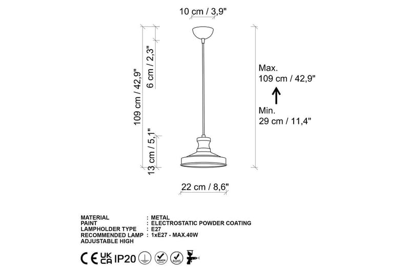 Taklampa Westglen Gold - Guld - Belysning & el - Inomhusbelysning & lampor - Taklampa & takbelysning - Pendellampor & hänglampor