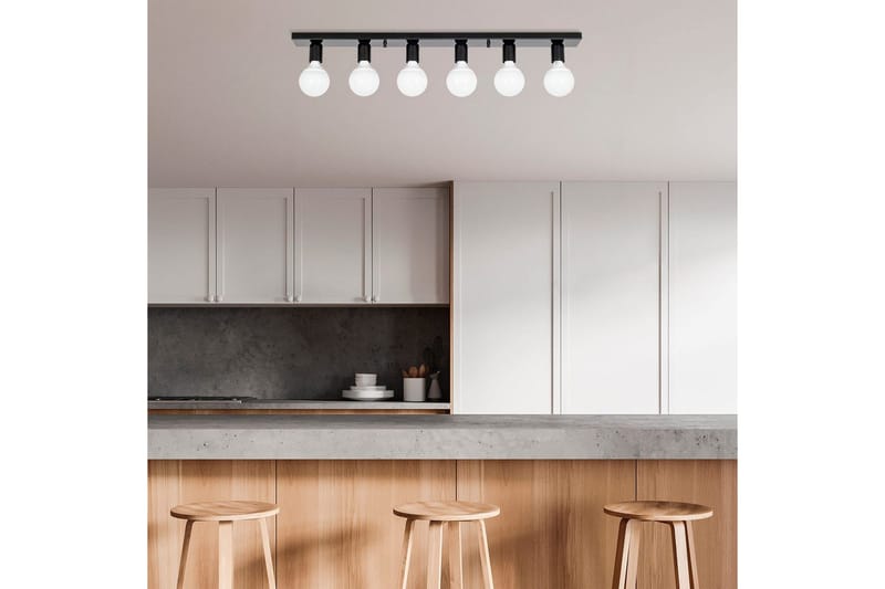 Taklampa Wostra Stor Svart / Vit - Svart / Vit - Belysning & el - Inomhusbelysning & lampor - Taklampa & takbelysning - Pendellampor & hänglampor