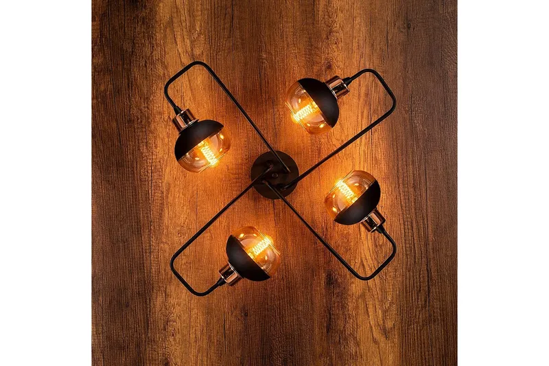 Taklampa Zarethia Svart / Koppar - Koppar/Svart - Belysning & el - Inomhusbelysning & lampor - Taklampa & takbelysning - Plafond