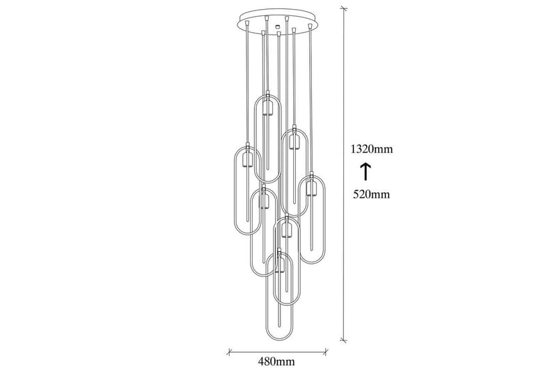 Taklampa Pindor Thre svart / guld - Svart - Belysning & el - Inomhusbelysning & lampor - Taklampa & takbelysning - Pendellampor & hänglampor