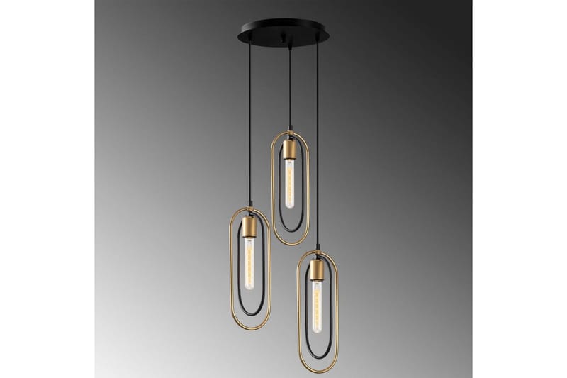 Taklampa Pindor Thre svart / guld - Guld/Svart - Belysning & el - Inomhusbelysning & lampor - Taklampa & takbelysning - Pendellampor & hänglampor