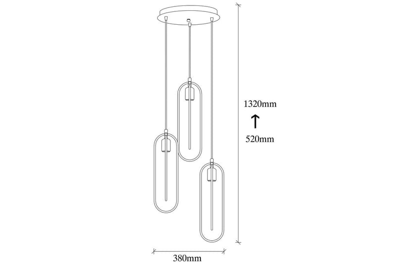 Taklampa Pindor Thre svart / guld - Guld/Svart - Belysning & el - Inomhusbelysning & lampor - Taklampa & takbelysning - Pendellampor & hänglampor