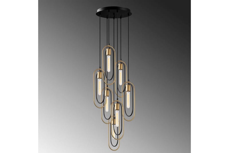 Taklampa Pindor Thre svart / guld - Svart - Belysning & el - Inomhusbelysning & lampor - Taklampa & takbelysning - Pendellampor & hänglampor