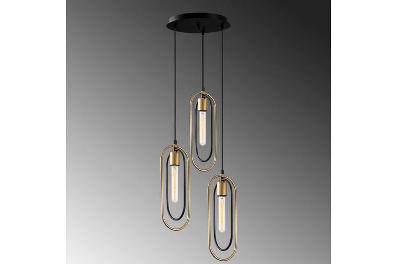 Taklampa Pindor Thre svart / guld - Guld/Svart - Belysning & el - Inomhusbelysning & lampor - Taklampa & takbelysning - Pendellampor & hänglampor