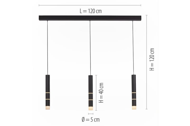 Taklampa Pure Vega - 5x120x120 cm, Svart - Belysning & el - Inomhusbelysning & lampor - Taklampa & takbelysning - Pendellampor & hänglampor