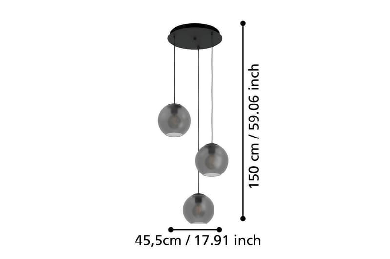 Takpendel Eglo Arangona Svart/Grå Rondell med 3 Lampor - Belysning & el - Inomhusbelysning & lampor - Taklampa & takbelysning - Pendellampor & hänglampor