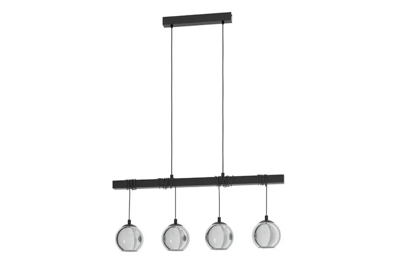 Takpendel Eglo Argallo Svart/Transparent med 4 Lampor, undefined