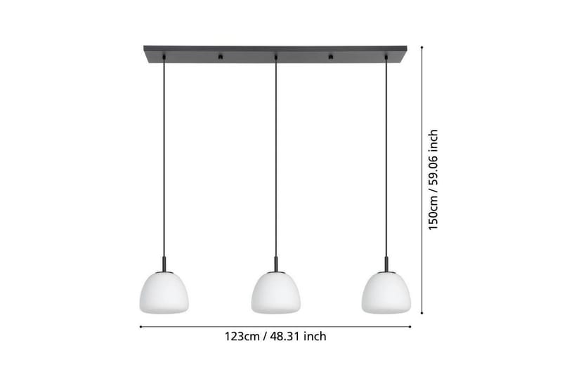 Takpendel Eglo Balmes Svart/Opalvit med 3 Lampor - Belysning & el - Inomhusbelysning & lampor - Taklampa & takbelysning - Pendellampor & hänglampor
