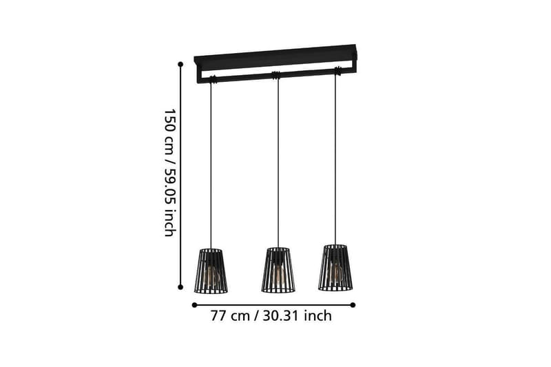 Takpendel Eglo Bogota Svart med 3 Lampor - Belysning & el - Inomhusbelysning & lampor - Taklampa & takbelysning - Pendellampor & hänglampor