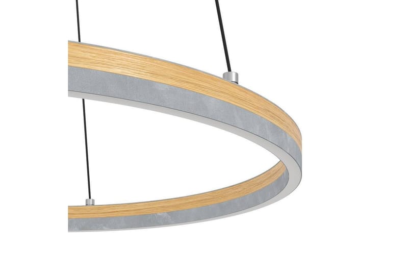 Takpendel Eglo Cadinaro Grå/Trä Rondell - Belysning & el - Inomhusbelysning & lampor - Taklampa & takbelysning - Pendellampor & hänglampor