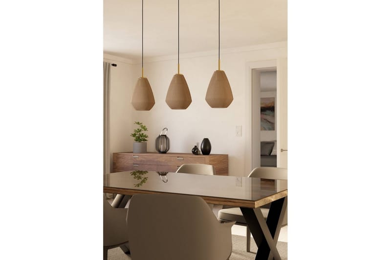 Takpendel Eglo Caprarola med 3 Lampor - Mässing - Belysning & el - Inomhusbelysning & lampor - Taklampa & takbelysning - Pendellampor & hänglampor