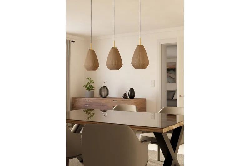 Takpendel Eglo Caprarola med 3 Lampor - Mässing - Belysning & el - Inomhusbelysning & lampor - Taklampa & takbelysning - Pendellampor & hänglampor