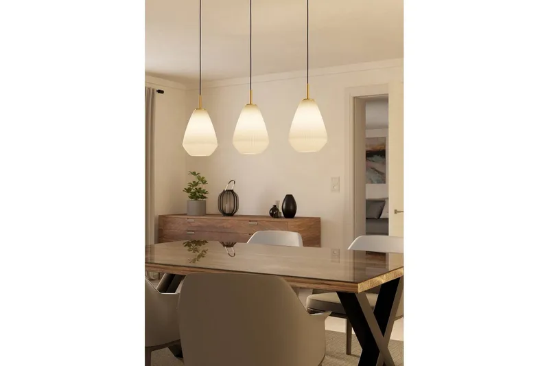 Takpendel Eglo Caprarola med 3 Lampor - Mässing - Belysning & el - Inomhusbelysning & lampor - Taklampa & takbelysning - Pendellampor & hänglampor