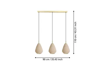 Takpendel Eglo Caprarola med 3 Lampor - Mässing - Belysning & el - Inomhusbelysning & lampor - Taklampa & takbelysning - Pendellampor & hänglampor