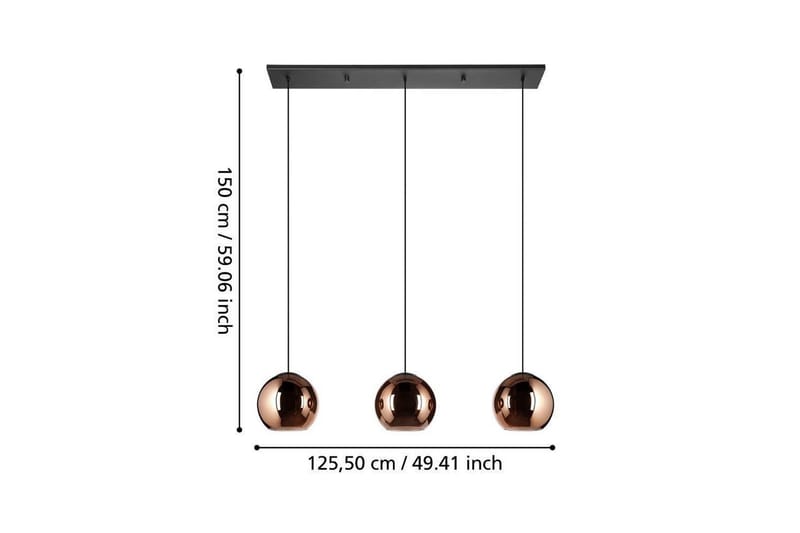 Takpendel Eglo Cordoba Svart/Koppar med 3 Lampor - Belysning & el - Inomhusbelysning & lampor - Taklampa & takbelysning - Pendellampor & hänglampor