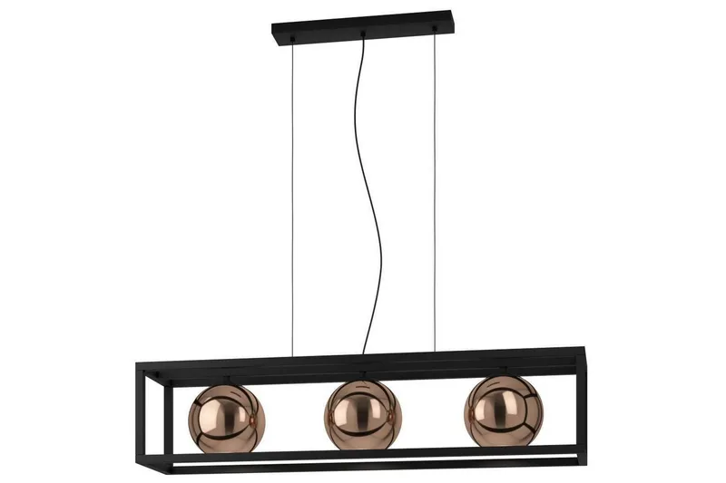Takpendel Eglo Cordoba Svart/Koppar Ram med 3 Lampor, undefined