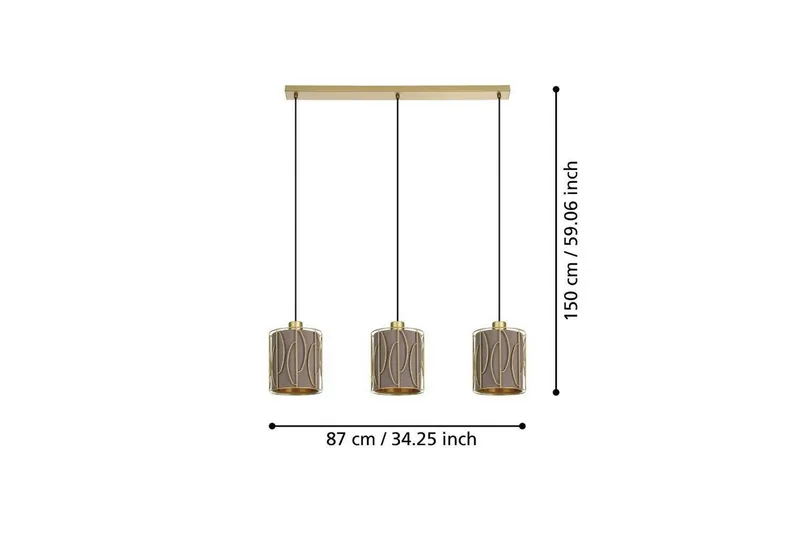 Takpendel Eglo Corojal Cappuccino/Mässing med 3 Lampor - Belysning & el - Inomhusbelysning & lampor - Taklampa & takbelysning - Pendellampor & hänglampor