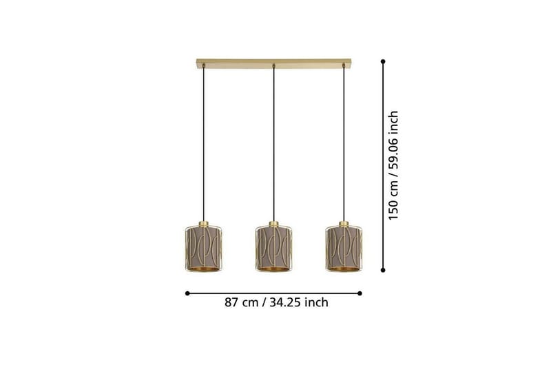 Takpendel Eglo Corojal Cappuccino/Mässing med 3 Lampor - Belysning & el - Inomhusbelysning & lampor - Taklampa & takbelysning - Pendellampor & hänglampor