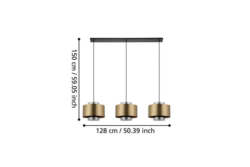 Takpendel Eglo Duglia Transparent/Guld med 3 Lampor - Belysning & el - Inomhusbelysning & lampor - Taklampa & takbelysning - Pendellampor & hänglampor