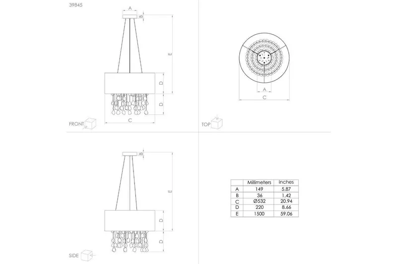 Takpendel Eglo Escuela Svart - Belysning & el - Inomhusbelysning & lampor - Taklampa & takbelysning - Pendellampor & hänglampor