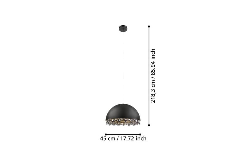 Takpendel Eglo Gaetano 2 Svart/Guld Kristall - Belysning & el - Inomhusbelysning & lampor - Taklampa & takbelysning - Pendellampor & hänglampor
