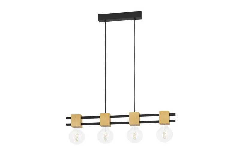 Takpendel Eglo Levantara Svart/Trä med 4 Lampor, undefined