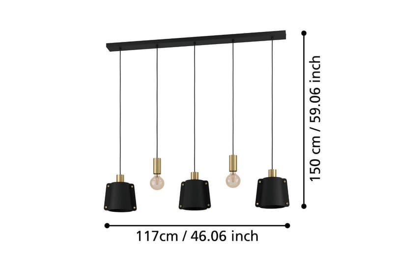 Takpendel Eglo Majagua Svart/Mässing med 5 Lampor - Belysning & el - Inomhusbelysning & lampor - Taklampa & takbelysning - Pendellampor & hänglampor