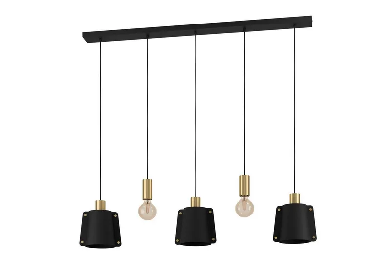 Takpendel Eglo Majagua Svart/Mässing med 5 Lampor, undefined