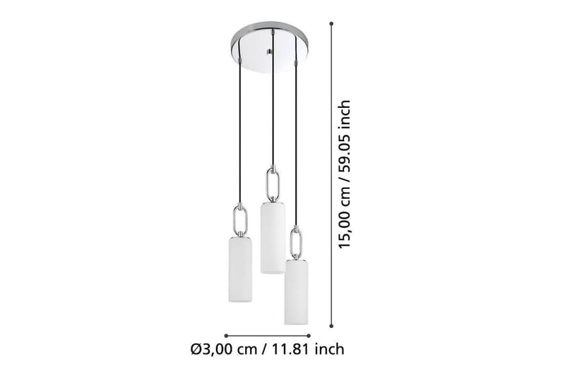 Takpendel Eglo Majana Opalvit/Krom Rondell med 3 Lampor - Belysning & el - Inomhusbelysning & lampor - Taklampa & takbelysning - Pendellampor & hänglampor