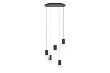 Takpendel Eglo Molineros Svart/Transparent Rondell med 5 Lampor - Belysning & el - Inomhusbelysning & lampor - Taklampa & takbelysning - Pendellampor & hänglampor