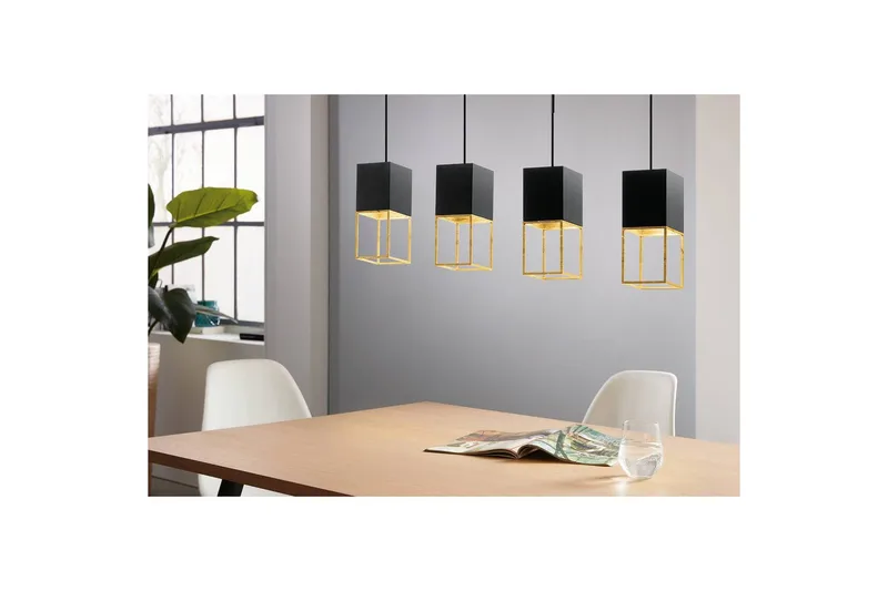 Takpendel Eglo Montebaldo med 4 Lampor - Svart/Guld - Belysning & el - Inomhusbelysning & lampor - Taklampa & takbelysning - Pendellampor & hänglampor